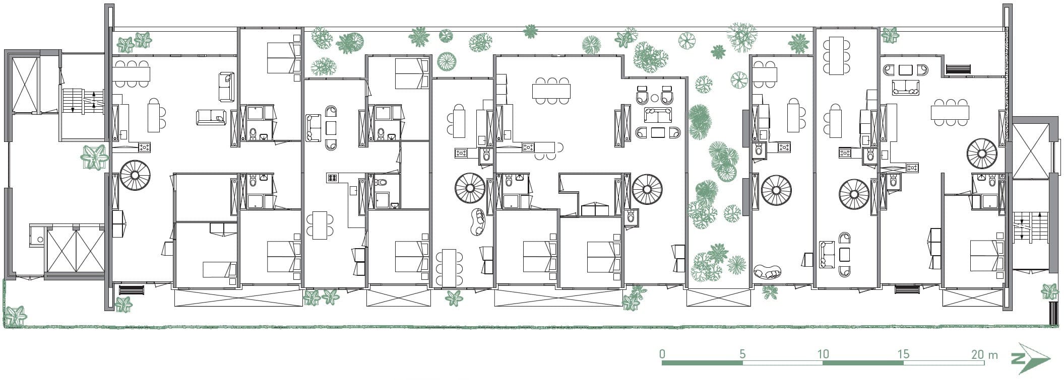 Floorplan rooftop apartments